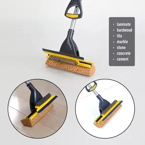 Muti-use floor cleaning PVA custom cellulose sponge roller head wet mop and extendable handle