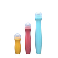 Bouteilles cylindriques PETG personnalisées de 5 ml/10 ml/15 ml avec applicateur à bille pour gel contour des yeux/serum/huile essentielle, impression sérigraphique, cosmétiques