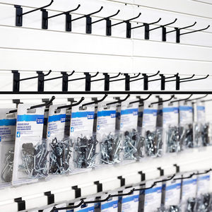 Ganchos de exhibición de supermercado, listones de acero plateado con gancho de pared de metal para tienda minorista, colgadores de exhibición, gancho de tablero - Product Image 4
