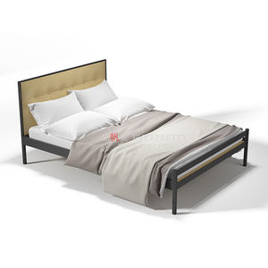 Ensemble de meubles de chambre à coucher durables King Cadre horizontal en métal pour lits doubles avec palettes en métal - Product Image 2