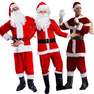 Costumes de père noël pour hommes pour le costume de fête de cosplay de mascarade de noël OEM/ODM