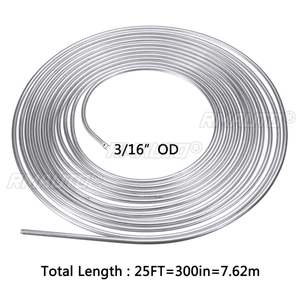 Tuyau en spirale de 7,62 m (25 pi) en cuivre nickelé pour frein, diamètre extérieur 3/16 po, tube de conduite argenté en zinc - Product Image 2