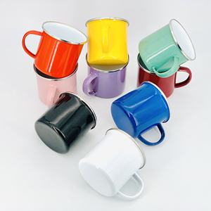 Özel Logo süblimasyon Metal paslanmaz çelik seyahat kamp emaye fincan kupa kahve emaye kupa ile paslanmaz çelik jant - Product Image 2