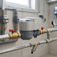 Compteur d'eau prépayé intelligent STS, corps en plastique DN15, débitmètre volumétrique à piston rotatif R160, ensemble de dispositifs numériques avec clavier à jetons