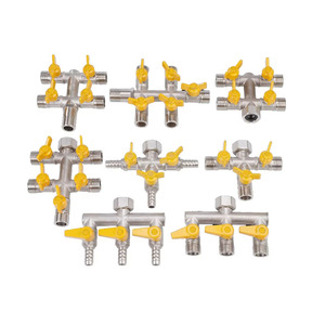 Connecteur de compteur de gaz à 4 points de type personnalisé, <span class=keywords><strong>vanne</strong></span> en laiton à 3 voies, 1 entrée 2 sorties, <span class=keywords><strong>vanne</strong></span> de gaz pour cuisinière à gaz - Product Image 6