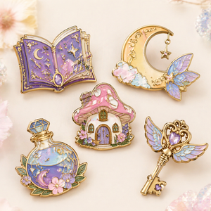 Venta al por mayor del fabricante: Pines de esmalte personalizados de fantasía y cuentos de hadas, insignias de solapa de metal mágico, pines de esmalte blando y duro para regalo. - Product Image 1