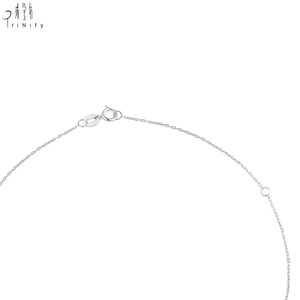 Modern Minimal Curved‑Design 18K <b>Solid</b> White <b>Gold</b> Real Natural Diamond <b>Pendant</b> Necklace Fine Jewelry For Women Daily Casual Wear - Product Image 3