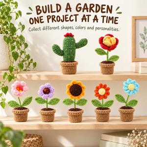 Flores Tejidas a Mano de Ganchillo Clásicas para Cumpleaños, Tulipanes, Margaritas y Rosas de Hilo de Algodón, Planta Artificial Decorativa TOYSRUNNER para Dormitorio - Product Image 4