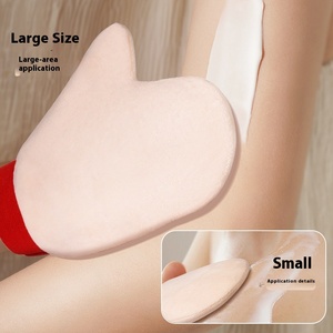 Gants applicateurs de bronzage auto-bronzant en velours tendance, pour une application rapide de lotion, doux et confortables, outil indispensable pour les personnes pressées, avec toucher floqué - Product Image 1