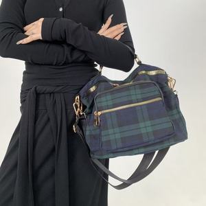 Fashionable zipper-check Women's Tote <b>Bags</b> with retro <b>patchwork</b> designer crossbody <b>bags</b> Large capacity canvas shoulder <b>bags</b> - Product Image 2