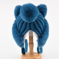 Chapeau d'aviateur en fausse fourrure pour femmes, vente en gros, hiver, chasse, renard mignon, oreilles de chat, adulte