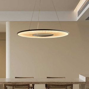 Japanese Style Round Pendant <b>Light</b> Led Anti Glare Chandelier For <b>Dining</b> Room - Product Image 5
