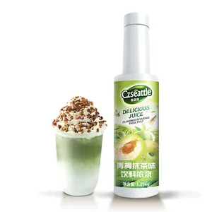 Czseattle ameixa verde matcha flavored drink & beverage suco de frutas xarope concentrado para leite chá bolha chá ingredientes