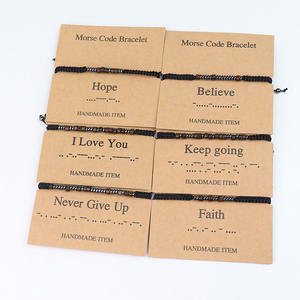 Pulsera <span class=keywords><strong>de</strong></span> Piedra Natural con Código Morse, Pulseras Ajustables <span class=keywords><strong>de</strong></span> Piedras Preciosas Curativas para Regalo, Venta al por Mayor - Product Image 1