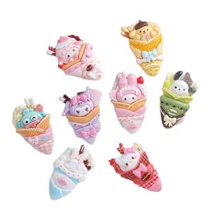 Accesorios de Resina DIY con Forma de Conejito, Cachorro y Gatito Simulando Helado, Adornos de Animales con Parte Trasera Plana para Decorar Fundas de Teléfono - Product Image 6