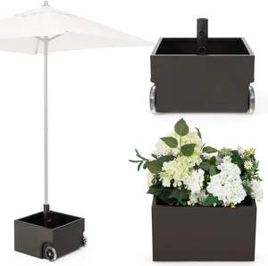 Cuadrada de Metal con 2 Ruedas Universales para Sombrillas con Soporte de Paradol Jardinero Rellenable en - Product Image 1