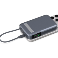 Batterie externe magnétique sans fil 10000 mAh, charge rapide 35W, câble intégré, écran TFT, support, OEM ODM, moule privé, vente en gros