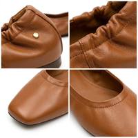 Yichang Commute – Ballerines plates à bout pointu en cuir véritable, à enfiler