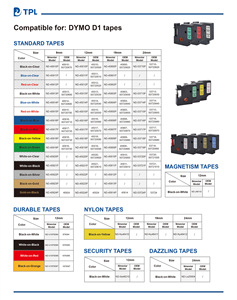 Cinta de Etiquetas <span class=keywords><strong>Dymo</strong></span> D1 45013 100% Compatible, 12 mm, Negro sobre Amarillo, para Impresora de Etiquetas <span class=keywords><strong>DYMO</strong></span> Label Manager - Product Image 5