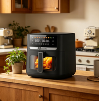 Freidora de Aire Anbolife 8L con Pantalla Táctil LED, Tubo Calefactor 304, Control Digital, 8 Programas Preestablecidos, Sin Aceite, para Cocina Doméstica, OEM