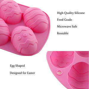 6 cavità Uovo di Pasqua Torta Del Silicone di Cottura Della Muffa Della Torta Pan stampi in silicone per decorazione di una torta Biscotto Al Cioccolato Vassoio del Cubo di Ghiaccio - Product Image 3