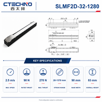 Módulo de Motor Lineal de Accionamiento Directo de Alta Precisión CTECHNO SLMF2D-32-1280, 270 N de Empuje Máximo, 1280 mm de Recorrido, para Automatización Médica