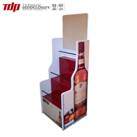 Étagère de présentation de vin rouge en acrylique à 3 niveaux sur pied TDP, présentoir de whisky, étagère de présentation de spiritueux, présentoir de vente au détail POP