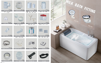 Système de massage Whirlpool 1,5 pouce en PVC blanc avec aspiration chromée pour baignoire de massage