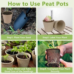 <strong>Biodegradable</strong> Seed Starter Kits Tray Garden Compostable Organic Flower <strong>Pot</strong> Paper Seedling Nursery Peat <strong>Pots</strong> With <strong>Plant</strong> Labels - Product Image 5