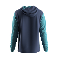 Chemise de pêche oversize UPF pour homme, à capuche, respirante, séchage rapide, design ergonomique, couleur unie bleu turquoise