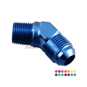 45 도 AN8 플레어 ~ 1/4 NPT 수 호스 피팅 어댑터 유니온 연료 오일 라인 파이프 커넥터 - Product Image 2