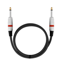 Câble d'instrument de guitare Bochara 1/4'' Jack 6,35 mm TS, câble audio OFC à double blindage pour guitare électrique, mixeur, amplificateur