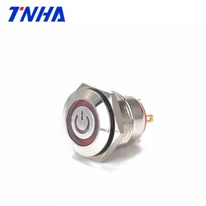 TH16F-P10FE + DY DC 36V 16 Mét LED Không Thấm Nước Kim Loại Push Button Pushbutton Tùy Chỉnh Nhựa On Off Chuyển Đổi Với Ánh Sáng