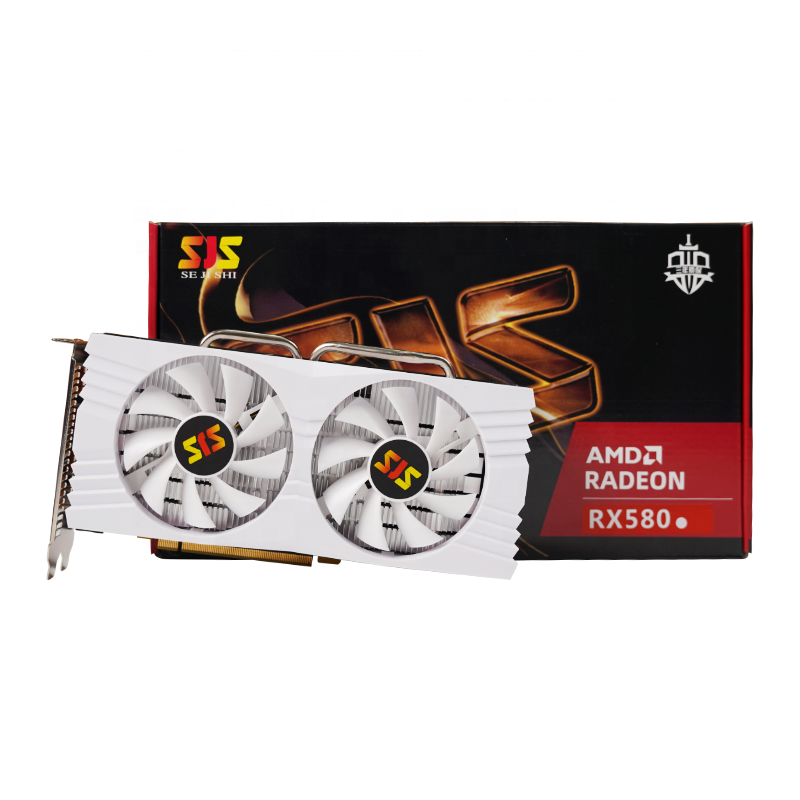 SJS RX580 8G GDDR5 2048SP PC Запчасти для компьютера Placa De Video Gaming Tarjeta Grafica GPU белые видеокарты AMD Radeon RX 580 8GB