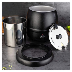 Olla para Sopa de Grado Comercial SB6000 con Tapa Abatible y Olla Interior Desmontable de Acero Inoxidable para Restaurante, 10.5 Cuartos, Negra - Product Image 4
