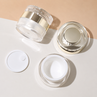 Flacon vide de luxe en acrylique or rose pour sérum cosmétique, 15ml, 30ml, 40ml, 50ml, 100ml, 120ml, 10g, 15g, 30g, 50g, pour soins de la peau