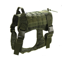 Gilet tactique pour chien en nylon 1000D de qualité militaire, système MOLLE, harnais d'entraînement anti-traction avec espace pour patchs, hydrofuge