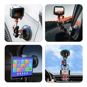 New Design High Quality Super Suction Cup Mount Phone Holder For Car With Universal Friction Arm For Short Video Media