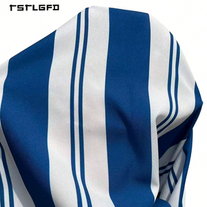 <b>Men</b> Blue White Striped Hooded <b>Thobe</b> Half Zip Long Sleeve Loose Full-Length Moroccan Djellaba Islamic Modest Casual Robe Kaftan - Product Image 4