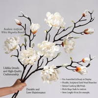 Realistische witte magnoliatak kunstbloem van PU zijde, handgemaakte bloemstuk voor thuis- en bruiloftdecoratie 11