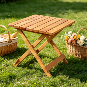 Mesa Lateral Plegable Ligera de Madera de Abeto Ecológica para Acampar al Aire Libre, Viajes, <span class=keywords><strong>Playa</strong></span>, Fiestas, Decoración <span class=keywords><strong>y</strong></span> Ocio - Product Image 4
