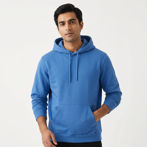 Streetwear Men's Winter Half Zip Oversized Cotton <b>Velour</b> Windproof Hoodie Knitted Blank <b>Sweatshirt</b> Drop Shoulder - Product Image 1