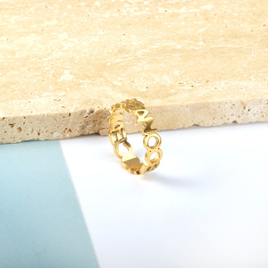 แหวนสแตนเลสสตีลทรงเรขาคณิตชุบทอง 18k สไตล์ยุโรปอเมริกัน สำหรับนิ้วชี้ เหมาะสำหรับทั้งชายและหญิง เป็นของขวัญ - Product Image 3