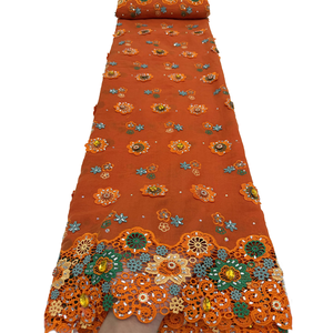 NI.AI Nouvelle Arrivée Tissu en Dentelle Suisse Africaine Voile Nigeria Robe de <span class=keywords><strong>Mariage</strong></span> Fête Broderie Florale Multicolore Dentelle Sèche avec Pierres - Product Image 1