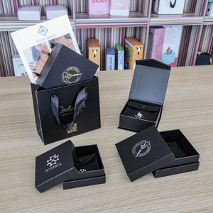 Tùy Chỉnh Nhỏ Giấy Đồ Trang Sức Túi Đồ Trang Sức Hiển Thị Hộp Bao Bì Quà Tặng Đồ Trang Sức Bao Bì Hộp Giấy Với Pouch Cho Vòng Đeo Tay - Product Image 2