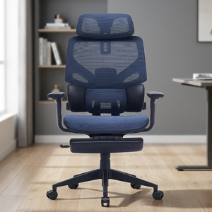 JR <b>RACING</b> Luxury Modern Executive Mesh Home Office <b>Chair</b> with Power Adjustable Height and Foot Rest - Product Image 3