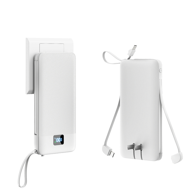 Customizable Built- in 7 in 1 Cable Power Banks PD22.5W Type-c Cable10000mah Power Bank / AC Plug Portable Fast Powerbank