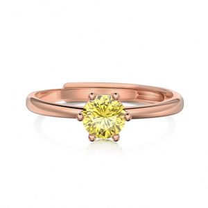 Dylam Charm Birthstone Birthday Jewelry <b>Rings</b> S925 <b>Silver</b> Rhodium Rose Gold 18K Gold Plated <b>Solitaire</b> Diamond <b>Rings</b> for Women - Product Image 6