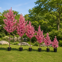 Arbre artificiel de fleurs de pêcher de 180 cm, réaliste, écologique, en plastique rose, décoration de mariage pour intérieur et extérieur