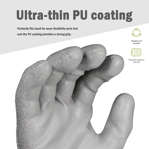 Gants de travail anti-coupure de niveau 5 EN388 4443C avec logo personnalisé, revêtement HPPE PU, pour la métallurgie et la machinerie, gants de ferrage pour la sécurité au travail - Product Image 3